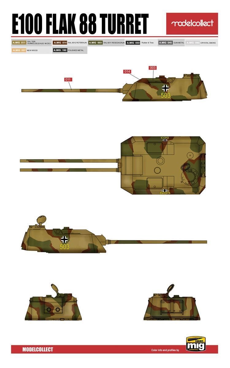 Modelcollect UA72150 WWII Germany landcruiser p.1000 ratte weapon set pack 1/72 – obrázek 5