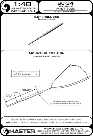 Master AM-48-141 Su-34 (Fullback) Pitot Tube 1/48 – Bild 4