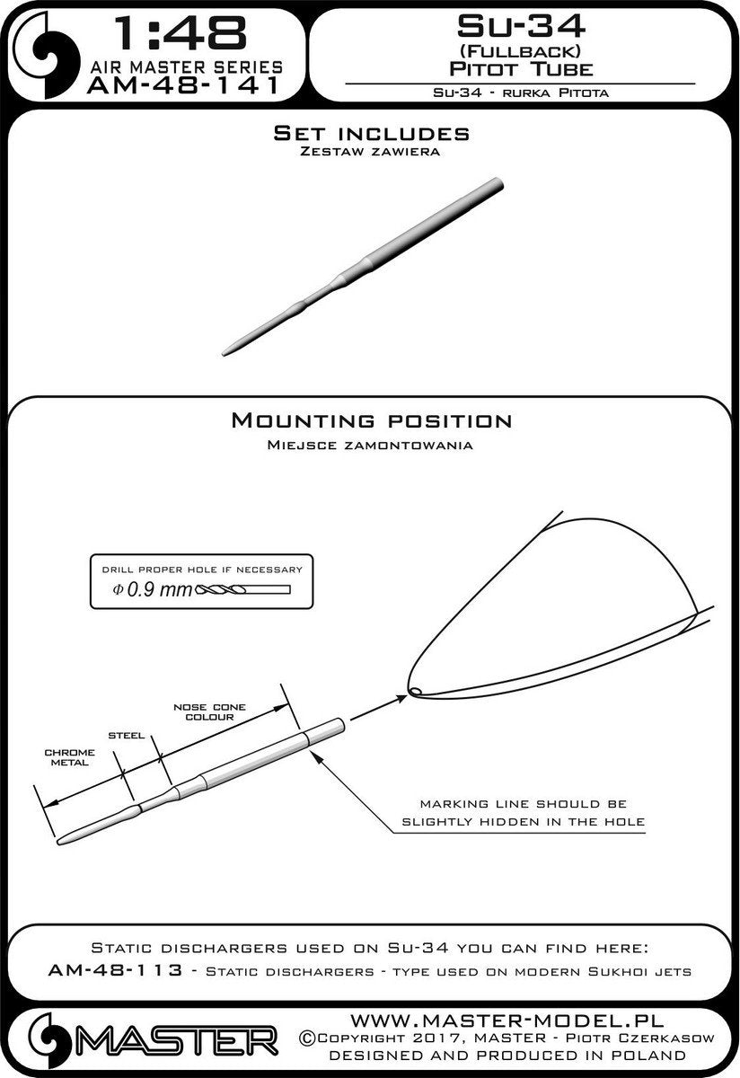 Master AM-48-141 Su-34 (Fullback) Pitot Tube 1/48 – Bild 4