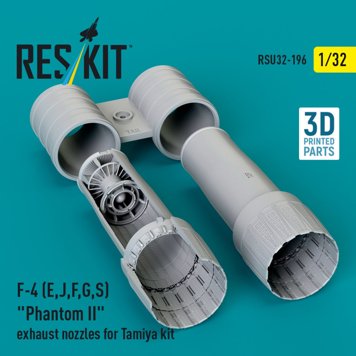 RESKIT RSU32-0196 F-4 (E, J, F, G, S) "Phantom II" exhaust nozzles for Tamiya kit (3D Printed) 1/32
