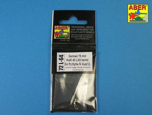 Aber 72L-64 German 75 mm KwK 40 L/43 barrel for Pz.Kpfw.IV Ausf.G 1/72