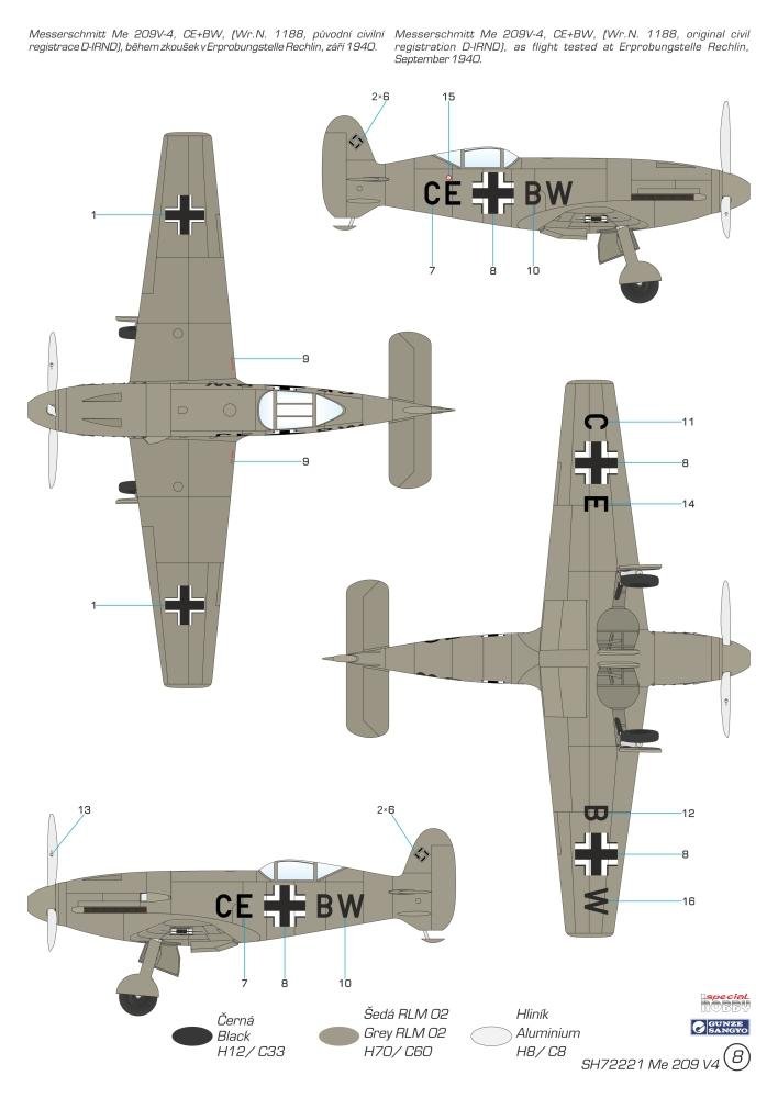 Special Hobby 72221 Messerschmitt Me 209V-4 1/72 – obrázek 2
