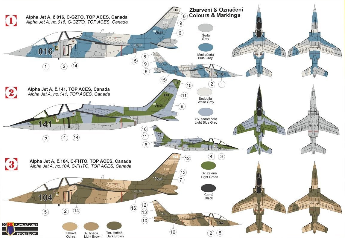 Kovozavody Prostejov KPM0265 Alpha Jet A &amp;quot;Canadian Top Aces&amp;quot; 1/72 – obrázek 2