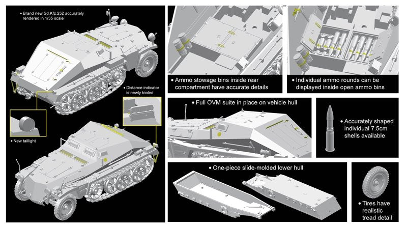 Dragon 6718 Sd.Kfz.252 leichte Gepanzerte Munitionskraftwagen mit Sd.Ah.32/1 Trailer 1/35 – Bild 3