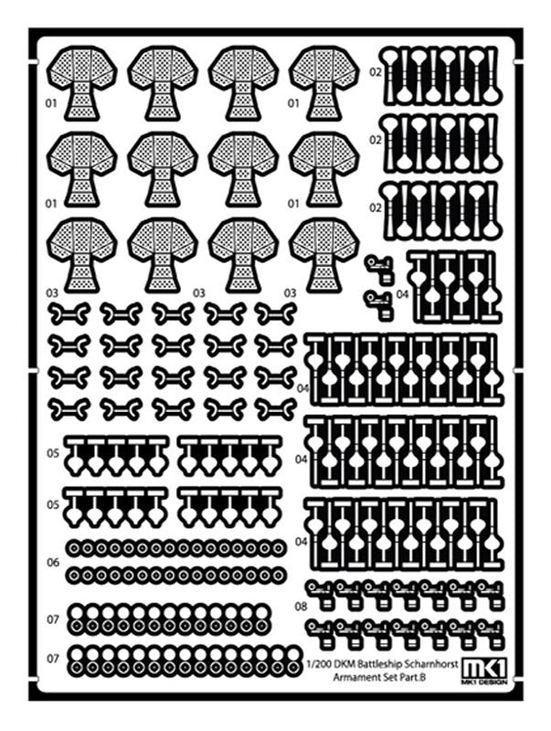 MK1 Design MS-20019 DKM Battleship SCHARNHORST ARMAMENT PARTS for Trumpeter 1/200 – image 4