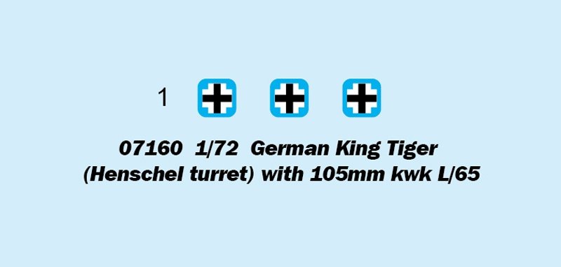 Trumpeter 07160 German King Tiger (Henschel turret) with 105mm kwk L/65 1/72 – obrázek 3