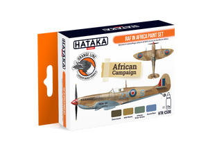 Coffret de peinture Hataka HTK-CS08 RAF en Afrique, 4 x 17 ml