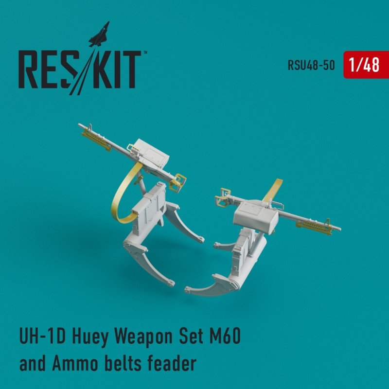 RESKIT RSU48-0050 UH-1D Huey Weapon Set M60 and Ammo belts feeder 1/48