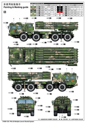 Trumpeter 01069 PHL-03 Multiple Launch Rocket System 1/35 – image 2