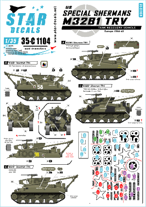 Star Decals 35-C1104 US Special Shermans - M32B1 TRV 1/35