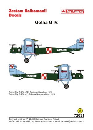 Techmod 72031 - Gotha G.IV (SSW) 1/72 – image 2