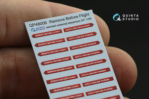 Quinta Studio QP48006 &amp;quot;Remove Before Flight&amp;quot; standard external streamer 24&amp;quot;, 20 Pcs 1/48 – immagine 11