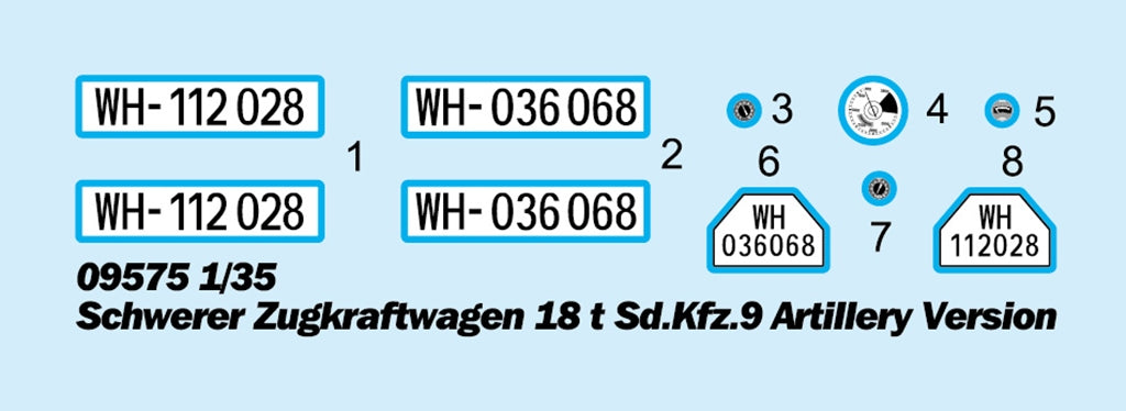 Trumpeter 09575 Schwerer Zugkraftwagen 18 t Sd.Kfz.9 Artillery Version 1/35 – image 4