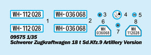 Trumpeter 09575 Schwerer Zugkraftwagen 18 t Sd.Kfz.9 Artillery Version 1/35 – image 4