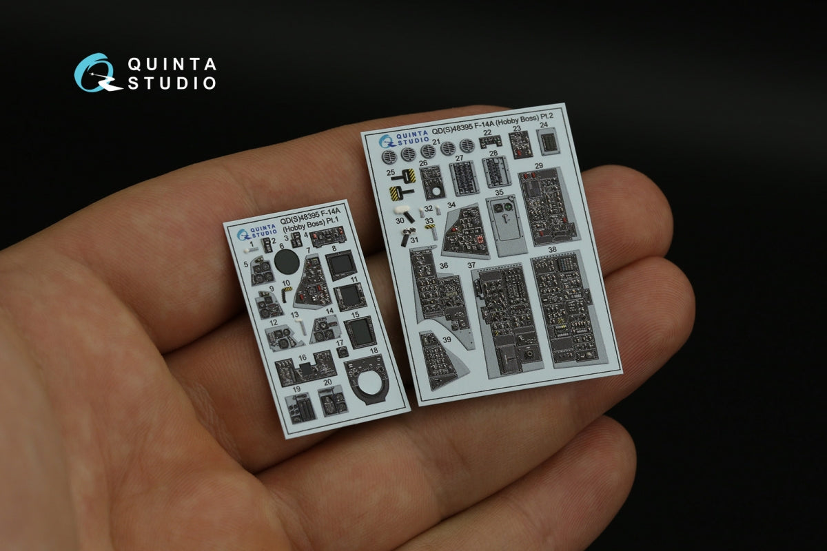 Quinta Studio QDS-48395 F-14A 3D-Printed &amp;amp; colored Interior on decal paper (Hobby Boss) (Small version) 1/48 – image 6