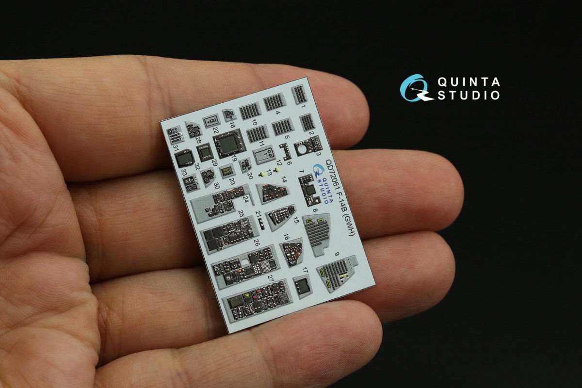 Quinta Studio QD72061 F-14B 3D-Printed &amp;amp; colored Interior on decal paper (GWH) 1/72 – image 5