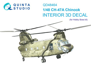 Quinta Studio QD48464 CH-47A 3D-Printed colored Interior on decal paper (HobbyBoss) 1/48