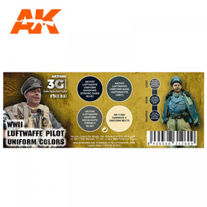AK Interactive AK11690 WWII LUFTWAFFE PILOT UNIFORM COLORS 4x17 ml – immagine 2