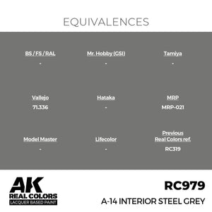 AK Interactive RC979 A-14 Interior Steel Gray 17 ml – immagine 3