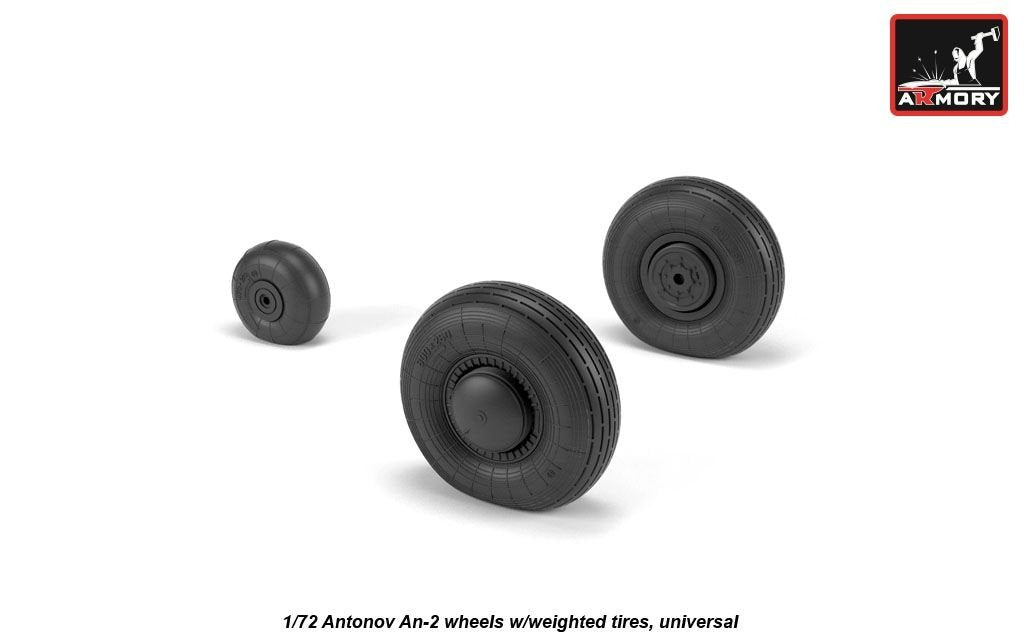 Armory Models AW72057 Antonov An-2/An-3 Colt wheels w/ weighted tires 1/72