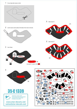Star Decals 35-C1339 Korean War - M4A3E8 Sherman # 5. 89th Tk Bn Easy Eight Shermans in Korea. With and without tiger face.1/35 – imagen 3