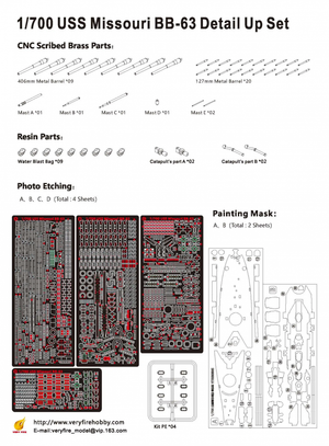 Very Fire VF700009 USS Missouri BB-63 Detail Up Set for VeryFire 1/700 – Bild 10