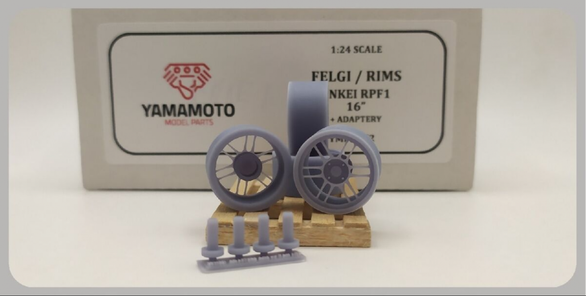 Yamamoto Model Parts YMPRIM2 Enkei RPF1 17' Rims + Adapters 1/24