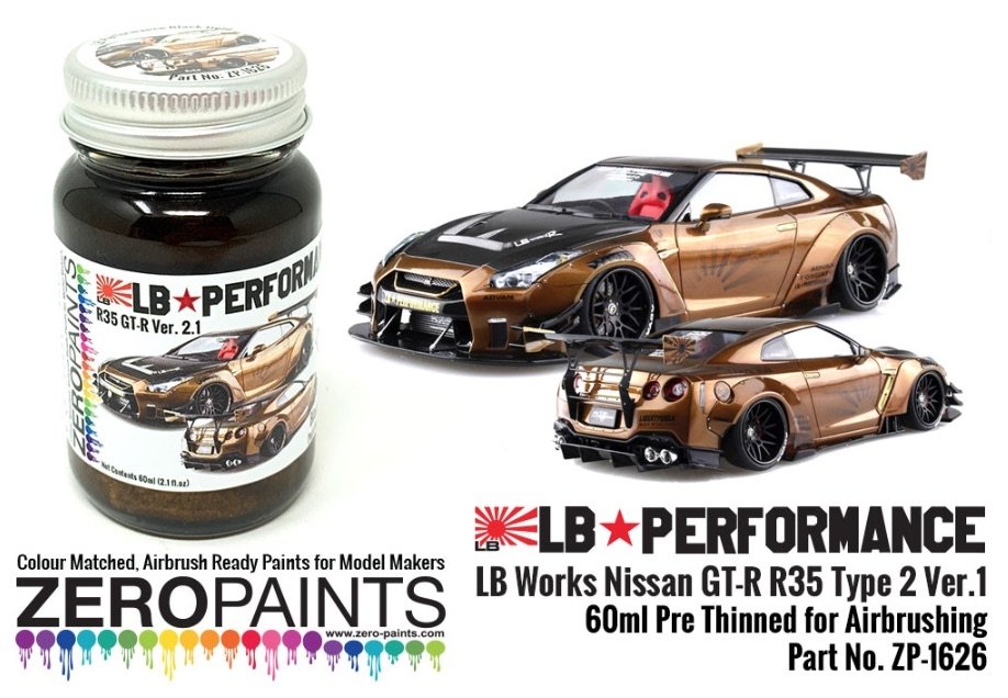 Peinture Zero Paints ZP-1626 Noir et Or pour Nissan GT-R R35 Type 2 Ver.1 LB Works 60 ml