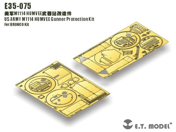 Kit de protection pour tireur M1114 Humvee de l'armée américaine ET Model E35-075 (pour kit BRONCO) (1/35)