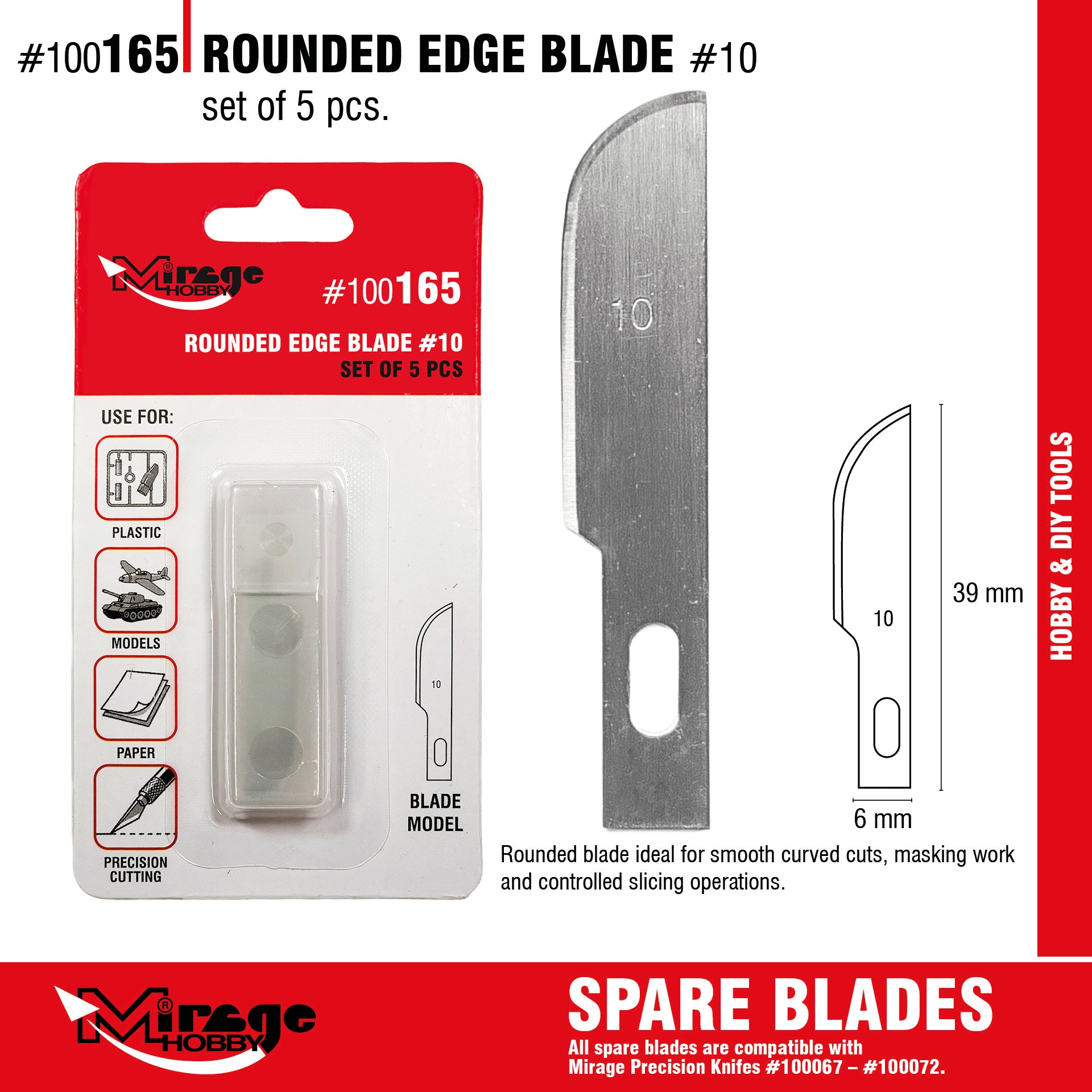 Mirage 100165 Rounded Edge Blade (5 pcs) – image 2