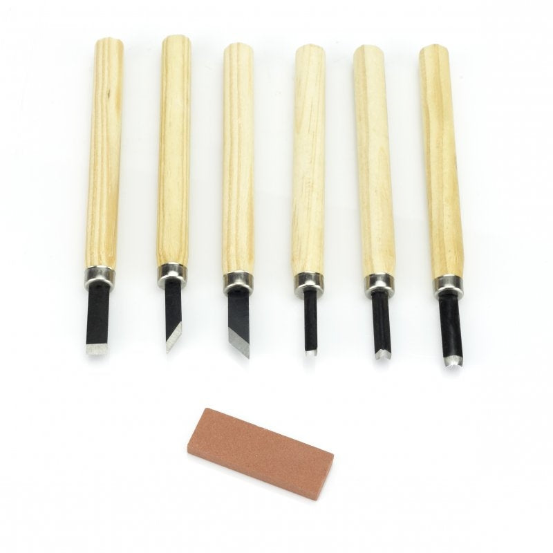 Ensemble d&amp;#39;outils de sculpture sur bois Modelcraft PCT1006 avec pierre à aiguiser