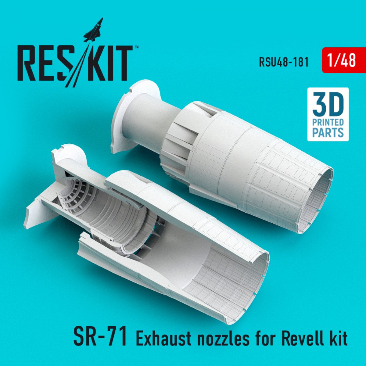TUYAUX D'ÉCHAPPEMENT RESKIT RSU48-0181 SR-71 « BLACKBIRD » POUR MAQUETTE REVELL 1/48