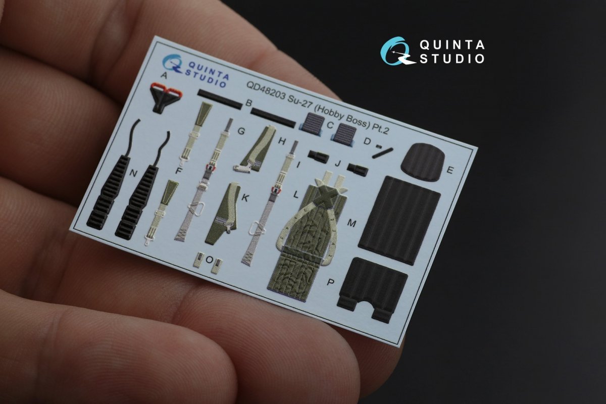 Quinta Studio QD48203 Su-27 3D-Printed &amp;amp; colored Interior on decal paper ( Hobby Boss ) 1/48 – Bild 11