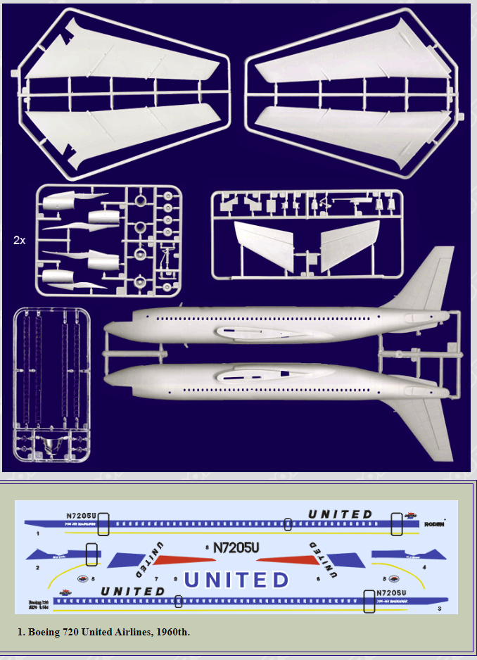 Roden 320 BOEING 720 UNITED 1/144 – zdjęcie 2