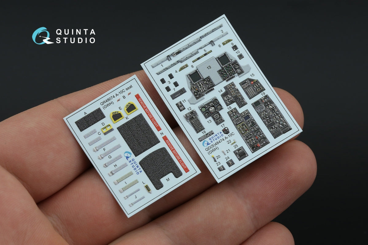 Quinta Studio QD48474 A-10C 3D-Printed colored Interior on decal paper (GWH) 1/48 – obrázek 5