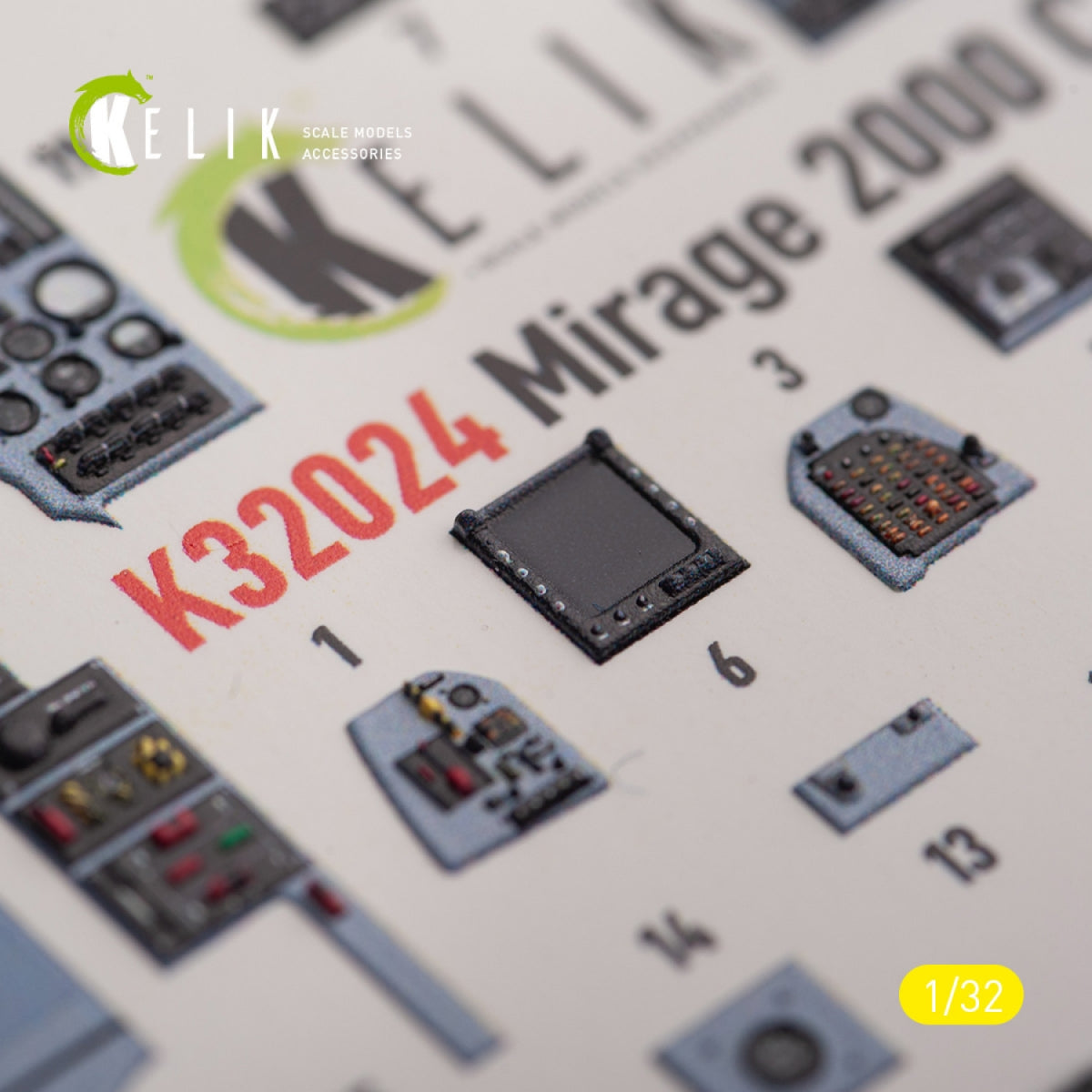 KELIK K32024 Mirage 2000C - interior 3D decals for Kitty Hawk/Zimi models kit 1/32 – image 6