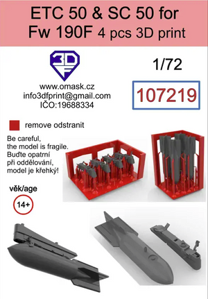Omask 107219 ETC50 + SC50 for Fw190F (4 pcs) 1/72 – immagine 2