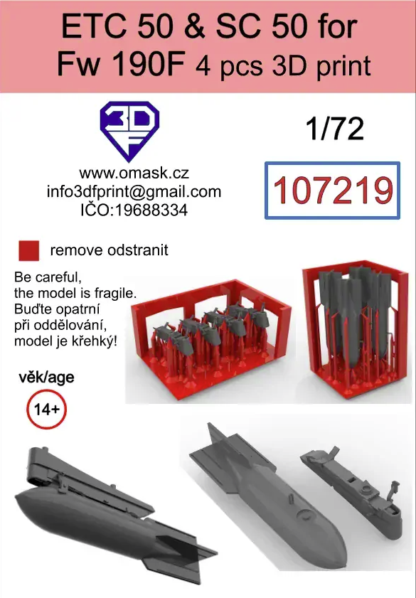 Omask 107219 ETC50 + SC50 for Fw190F (4 pcs) 1/72 – immagine 2