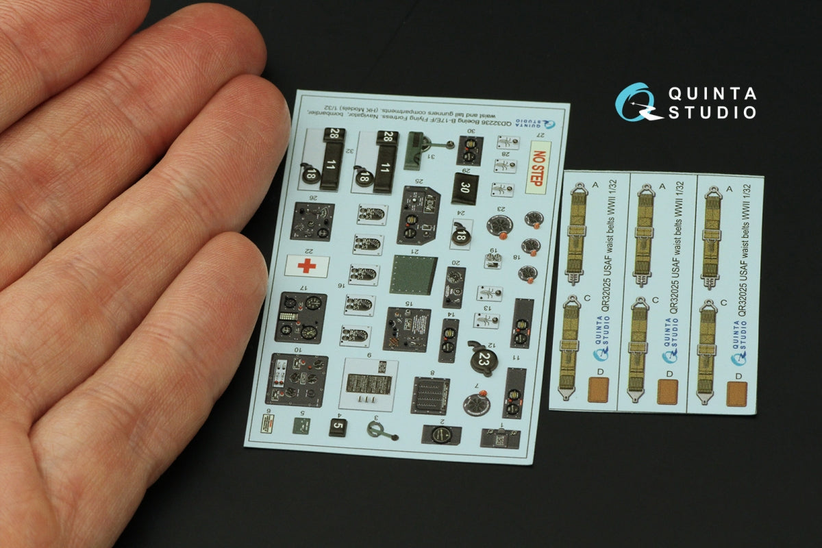 Quinta Studio QD32236 Boeing B-17E/F Navigator, bombardier, waist and tail gunners compartments. 3D-Printed colored Interior (HK models) 1/32 – obrázek 2