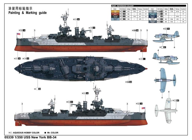 Trumpeter 05339 USS New York BB-34 1/350 – Bild 3