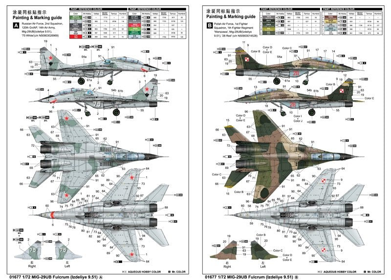 Trumpeter 01677 MIG-29UB Fulcrum Izdeliye 9.51 1/72 – Bild 3