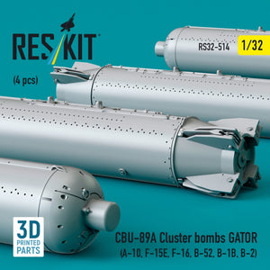 RESKIT RS32-0514 CBU-89A cluster bombs GATOR (4 pcs) (3D Printed) 1/32 – image 2