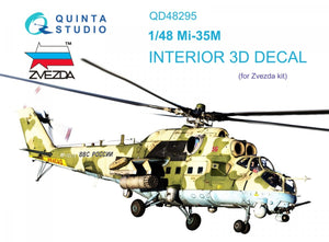 Quinta Studio QD48295 Mi-35M 3D-Printed &amp;amp; colored Interior on decal paper (Zvezda) 1/48