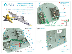 Quinta Studio QD32224 Boeing B-17G Radio operator&amp;#39;s compartment. 3D-Printed colored Interior on decal paper (HK models) 1/32 – immagine 2
