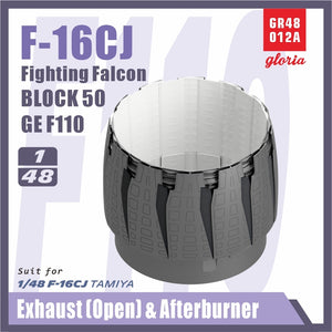 Gloria GR48012A F-16CJ F110-GE Exhaust Nozzle &amp;amp; Afterburner OPEN TAMIYA 1/48
