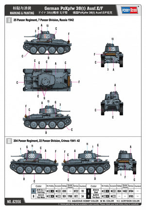 Hobby Boss 82956 German Pz.Kpfw. 38(t) Ausf.E/F 1/72 – immagine 3