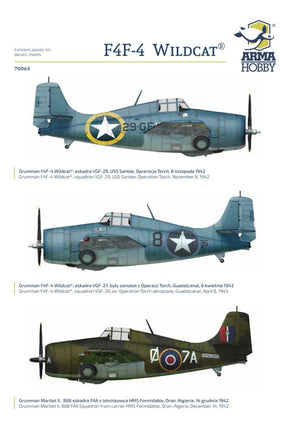 Arma Hobby 70065 F4F-4 Wildcat Operation Torch 1/72 – image 4