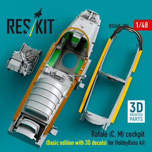 RESKIT RSU48-0295 Rafale (C, M) cockpit (Basic edition with 3D decals) for HobbyBoss kit (3D printed) 1/48 – imagen 4