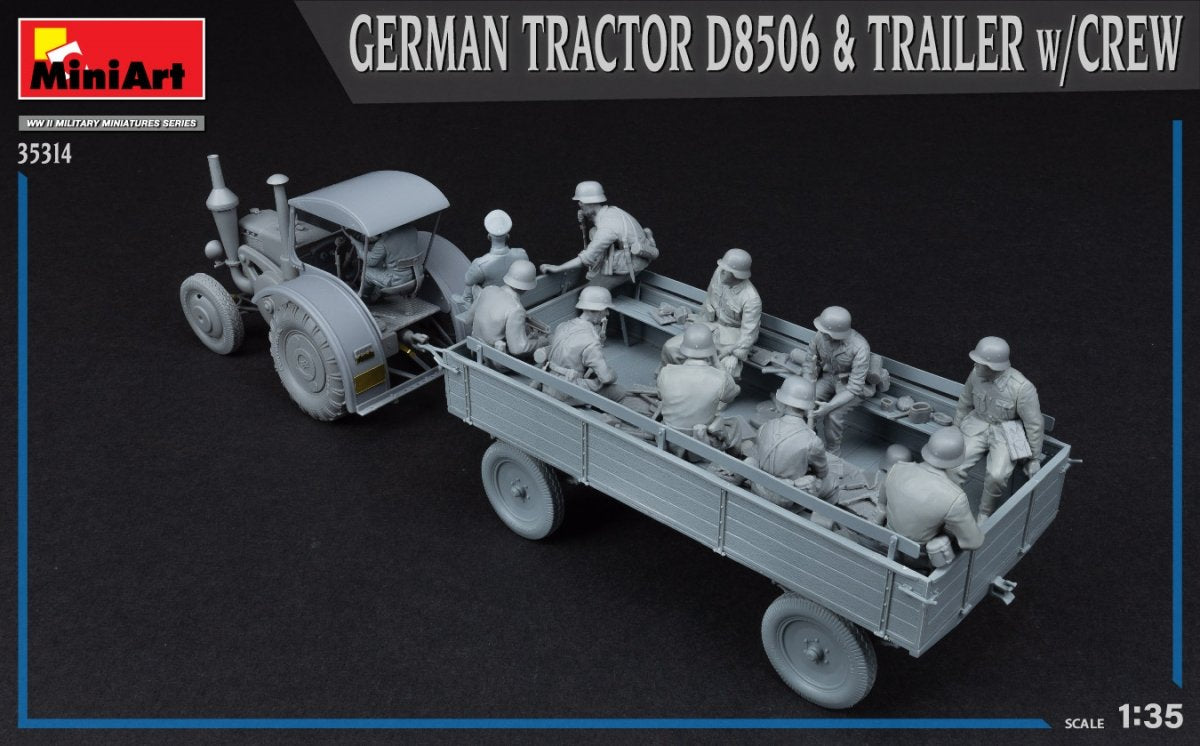 MiniArt 35314 GERMAN TRACTOR D8506 &amp;amp; TRAILER w/CREW 1/35 – obrázek 6