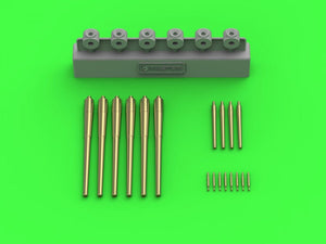 Master SM-350-108 HMS Exeter (1939) - gun barrels - 8in (6 pcs.), 4in (4 pcs.), Vickers 0.5 in (8 pcs.) with resin elements for mounting the barrels (for Trumpeter model) 1/350